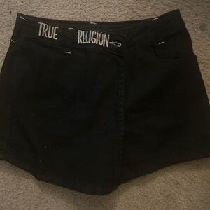 True Religion Black Denim Skirt